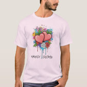 Farbenvoller Valentinstag T-Shirt (Vorderseite)