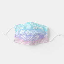 Farbenvolles Ananas Muster in weiß pink & blau