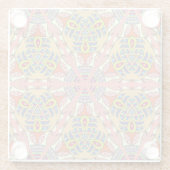 Farbenvolles Dreieck-Flickwerk, handgezeichnet Kun Glasuntersetzer (Rückseite)