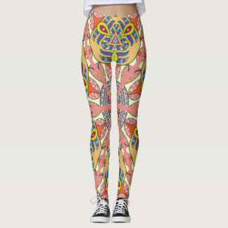 Farbenvolles Dreieck-Flickwerk, handgezeichnet Kun Leggings