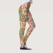 Farbenvolles Dreieck-Flickwerk, handgezeichnet Kun Leggings (Rechts)