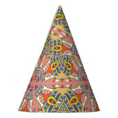 Farbenvolles Dreieck-Flickwerk, handgezeichnet Kun Partyhütchen (Links)