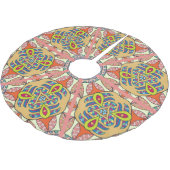 Farbenvolles Dreieck-Flickwerk, handgezeichnet Kun Polyester Weihnachtsbaumdecke (Schrägansicht)