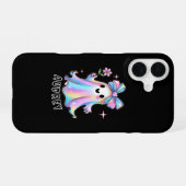 Farbenvolles Ghost-Design mit Bow und Blume iPhone 16 Hülle (Rückseite (Horizontal))