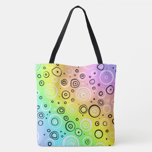 Farbenvolles Gradient Design mit Fun Circles! Tasche (Rückseite)