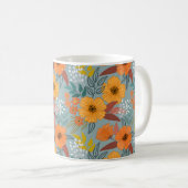 Farbenvolles, handgezeichnetes Blume-Muster Kaffeetasse (VorderseiteRechts)