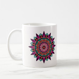 Farbenvolles Handgezeichnetes Mandala-Muster Kaffeetasse