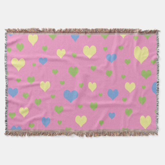 Farbenvolles Herzdesign Decke (Vorderseite)