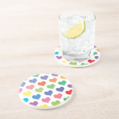 Farbenvolles Herzdesign Getränkeuntersetzer (Seite)