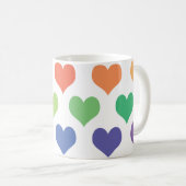 Farbenvolles Herzdesign Kaffeetasse (VorderseiteRechts)