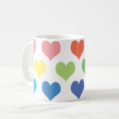 Farbenvolles Herzdesign Kaffeetasse (Vorderseite Links)