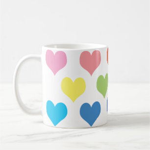 Farbenvolles Herzdesign Kaffeetasse