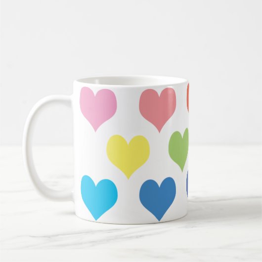 Farbenvolles Herzdesign Kaffeetasse (Links)