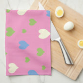 Farbenvolles Herzdesign Küchentuch (Viertel Falte)