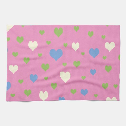 Farbenvolles Herzdesign Küchentuch (Horizontal)