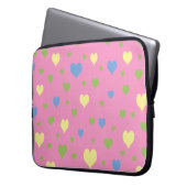 Farbenvolles Herzdesign Laptopschutzhülle (Vorderseite Links)