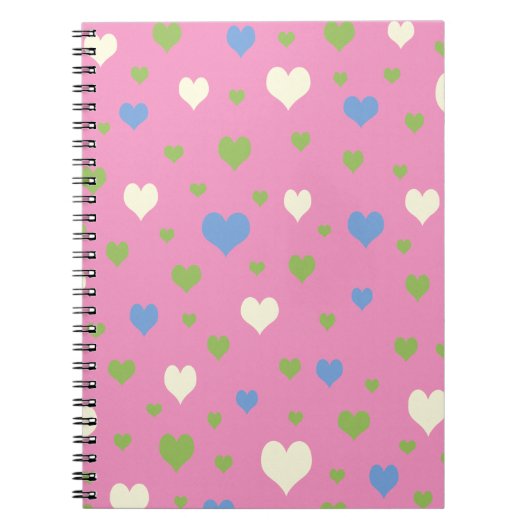 Farbenvolles Herzdesign Notizblock (Vorderseite)