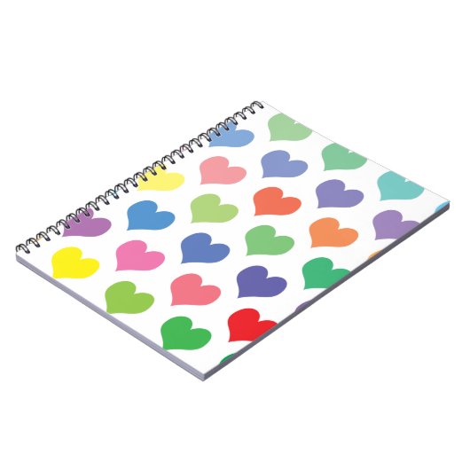 Farbenvolles Herzdesign Notizblock (Linke Seite)