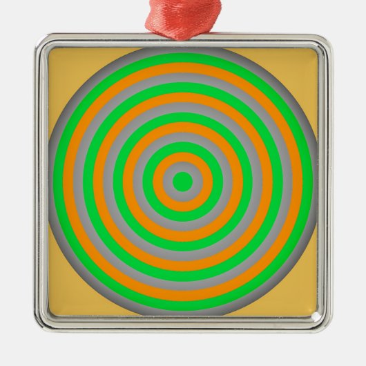 Farbenvolles, konzentrisches Circle Design Ornament Aus Metall (Vorne)
