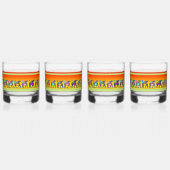 Farbenvolles Lamassu-Trinkbehälter-Set Whiskyglas (Hinten)