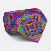 Farbenvolles Mandala-Muster anpassen Krawatte (Gerollt)