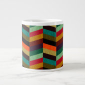 Farbenvolles, mehrfarbiges Herringbone-Muster Jumbo-Tasse (Vorderseite)