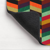 Farbenvolles, mehrfarbiges Herringbone-Muster Mousepad (Ecke)