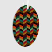 Farbenvolles, mehrfarbiges Herringbone-Muster Ornament (Vorderseite)
