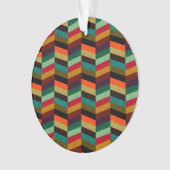 Farbenvolles, mehrfarbiges Herringbone-Muster Ornament (Vorderseite)