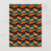 Farbenvolles, mehrfarbiges Herringbone-Muster Postkarte (Vorderseite)