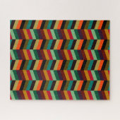 Farbenvolles, mehrfarbiges Herringbone-Muster Puzzle (Horizontal)