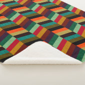 Farbenvolles, mehrfarbiges Herringbone-Muster Sherpadecke (3/4)
