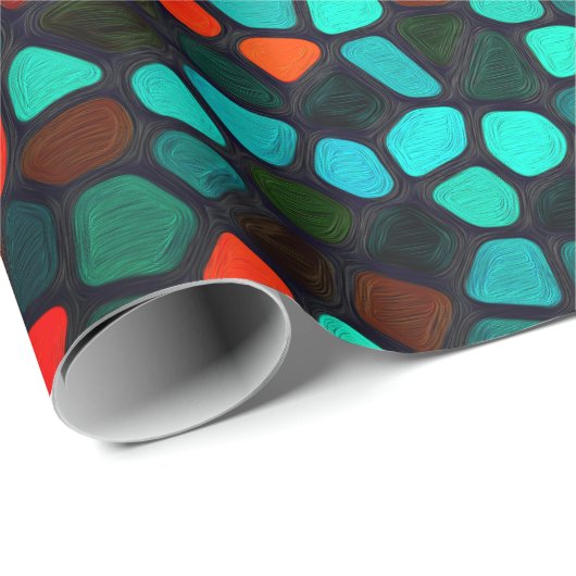 Farbenvolles, mehrfarbiges Muster Geschenkpapier (Rolleneckpunkt)