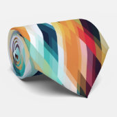 Farbenvolles, mehrfarbiges Muster Krawatte (Gerollt)