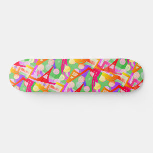 Farbenvolles, mehrfarbiges Muster Skateboard