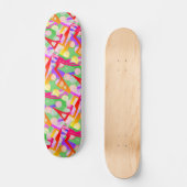 Farbenvolles, mehrfarbiges Muster Skateboard (Vorderseite)