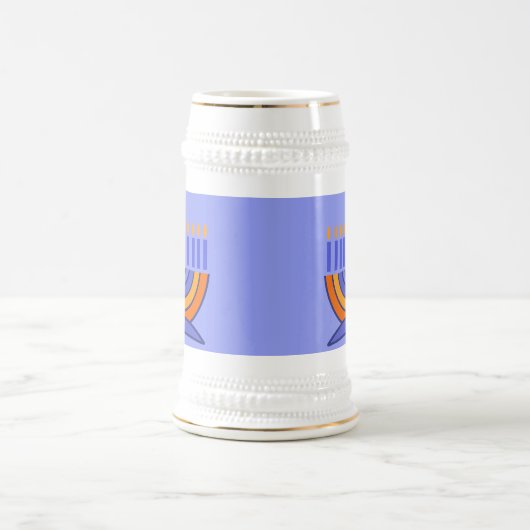 Farbenvolles Menorah Hanukkah-Geschenk Bierglas (Mittel)