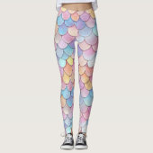 Farbenvolles Mermaid-Muster Leggings (Vorderseite)