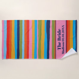 Farbenvolles Muster der Serrate Streifen für die B Strandtuch