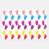 Farbenvolles Muster für den Babyfußabdruck Geschenkpapier Set (Vorderseite 3)