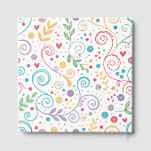 Farbenvolles, nahtloses Doodmuster Gästebuch (Rückseite)