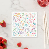 Farbenvolles, nahtloses Doodmuster Serviette (Beispiel)