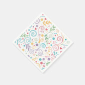 Farbenvolles, nahtloses Doodmuster Serviette (Ecke)