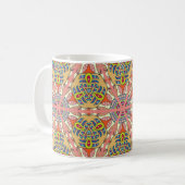 Farbenvolles, nahtloses Dreieck-Patchwork-Muster. Kaffeetasse (Vorderseite Links)