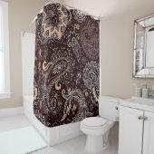 Farbenvolles nahtloses Muster im Paisley-Stil. Vin Duschvorhang (Beispiel)