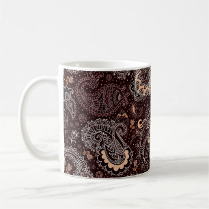 Farbenvolles nahtloses Muster im Paisley-Stil. Vin Kaffeetasse