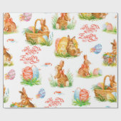 Farbenvolles nahtloses Muster mit Frühjahrs-Osterz Geschenkpapier (Flach)