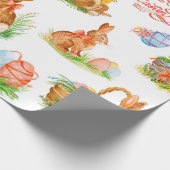 Farbenvolles nahtloses Muster mit Frühjahrs-Osterz Geschenkpapier (Ecke)