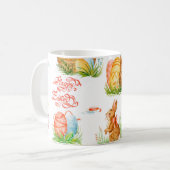 Farbenvolles nahtloses Muster mit Frühjahrs-Osterz Kaffeetasse (Vorderseite Links)