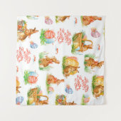 Farbenvolles nahtloses Muster mit Frühjahrs-Osterz Wandteppich (Vorderseite (Horizontal))